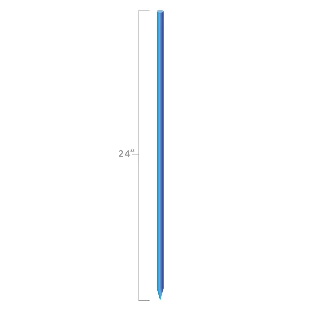 Blue anodized aluminum DuraBalloon metal ground stake