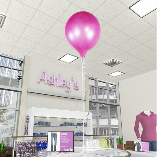 Balloons for store fixtures - single balloon for flat surface - Psktttccq04