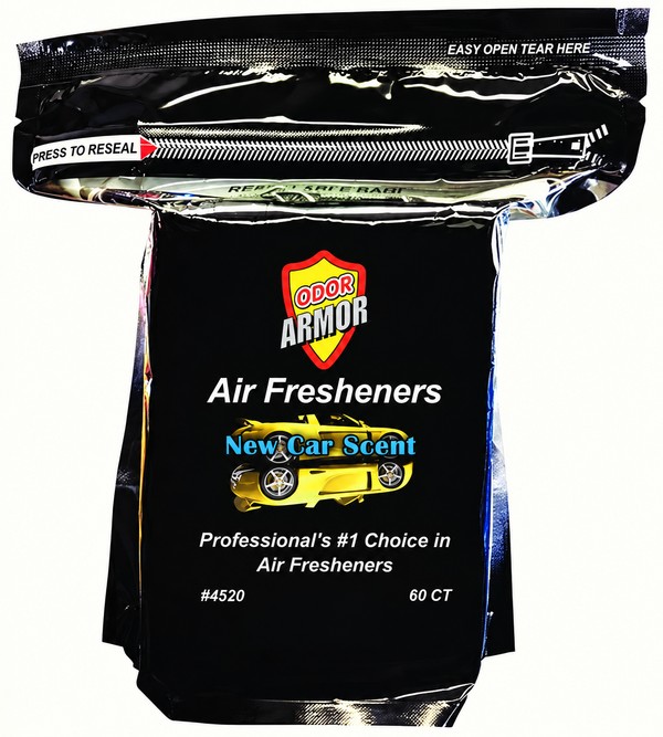 Odor Armor New Car Scent air freshener pads, resealable bag of 60, item 4520