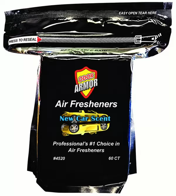 Odor Armor New Car Scent air freshener pads, resealable bag of 60, item 4520