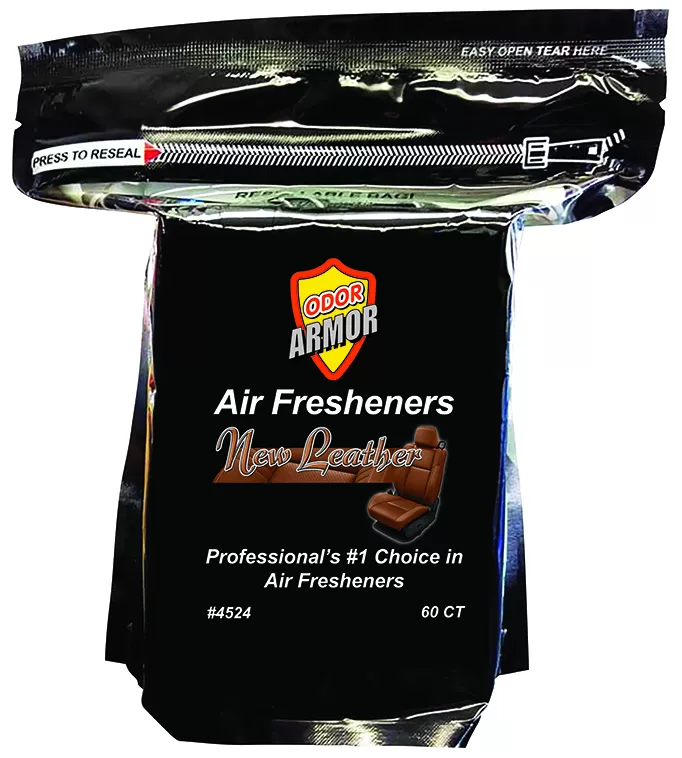 Odor Armor New Leather air freshener pads, resealable bag of 60, item 4524