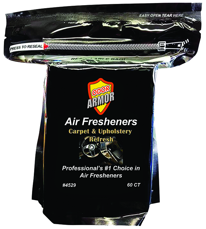Odor Armor Carpet & Upholstery Refresh air freshener pads, resealable bag of 60, item 4529