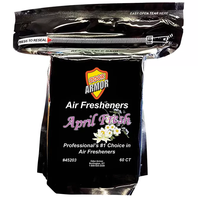 Odor Armor April Fresh air freshener pads, resealable bag of 60, item 45203