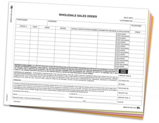 Wholesale Sales Order Forms #8017 product preview