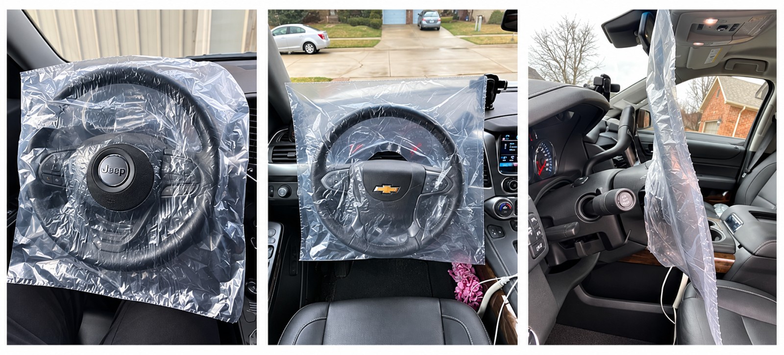 Slip-N-Grip slide-on disposable plastic steering wheel covers