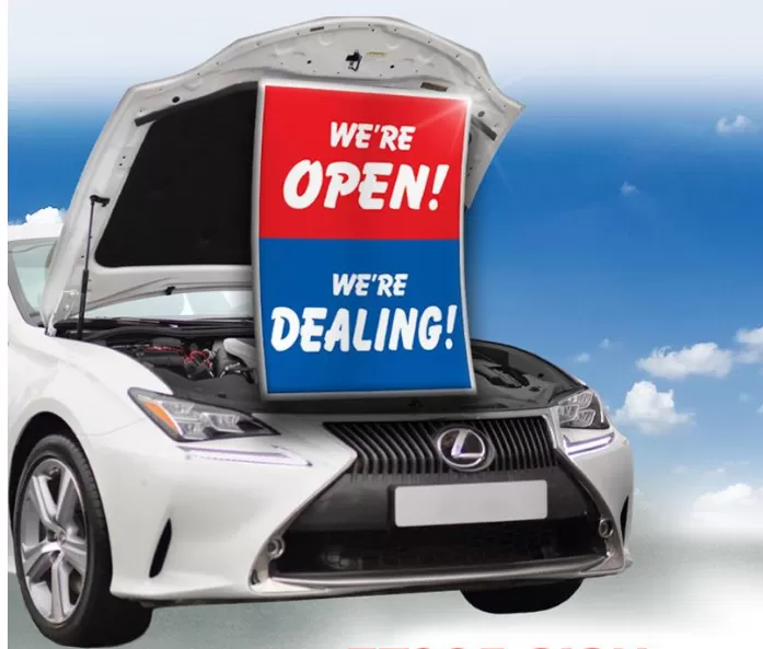 We`re Open, We`re Dealing Under The Hood Sign #905-sign
