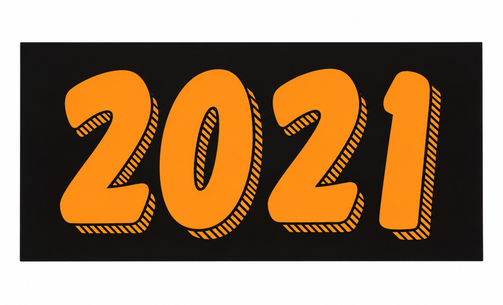 Fire Red four-digit model-year sticker showing 2021 on a black background