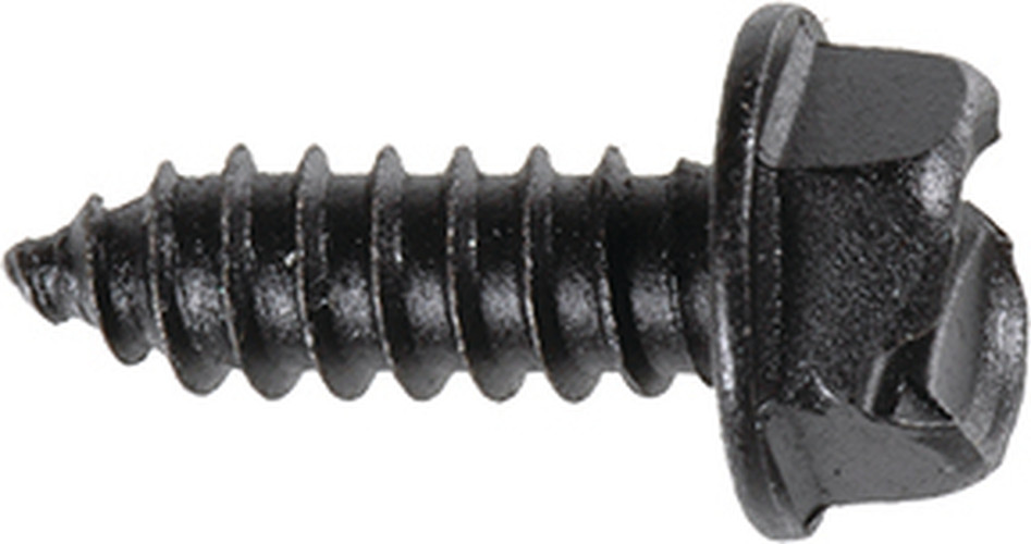 License Plate Screws Slotted Hex Washer Head (Black E-Coat) #M15shbl