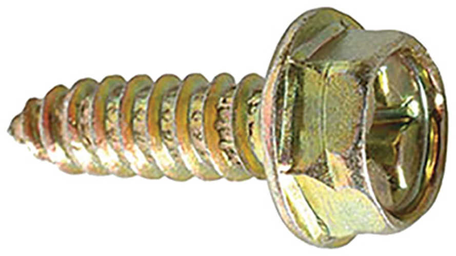 License Plate Screws Phillips Hex Washer Head (Zinc and Yellow Dicromate) #4865-01