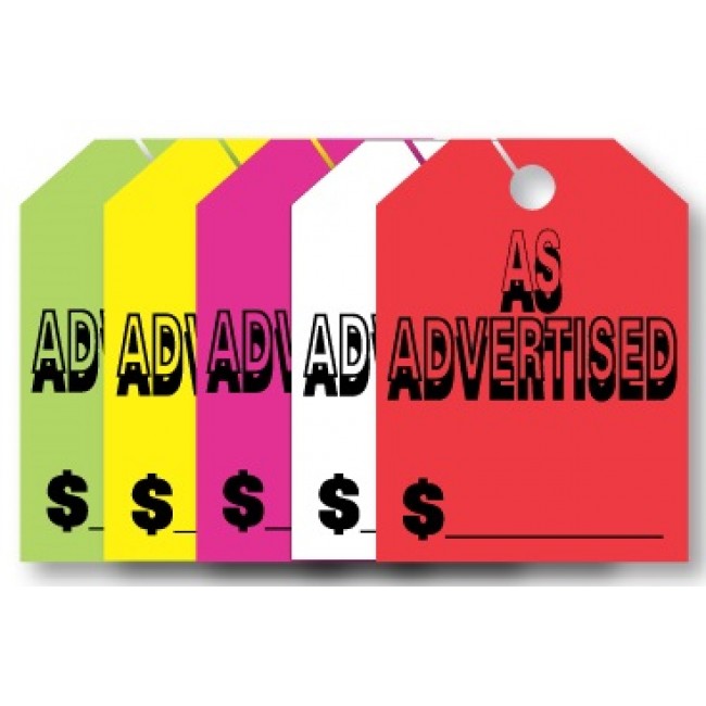Mirror Hang Tags - As Advertised #7508