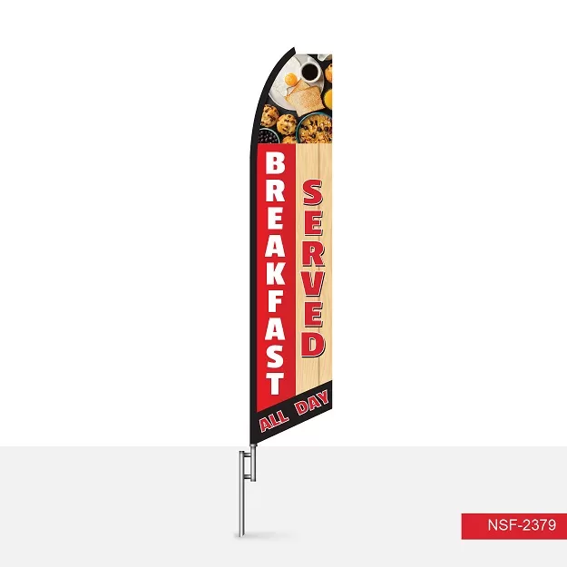 Breakfast Served All Day swooper feather flag, design SF2379