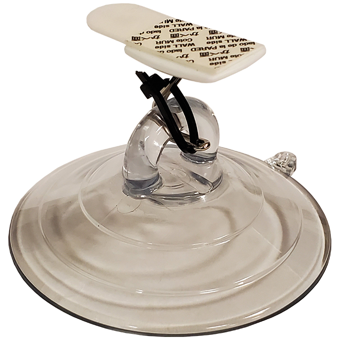 Reusable clear suction cup car bow mount with adhesive attachment pad