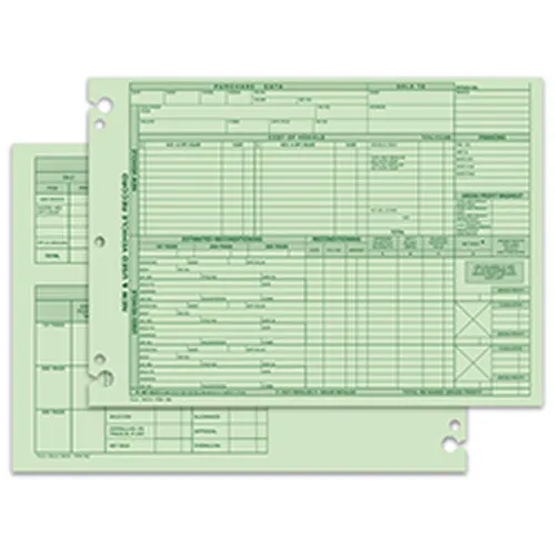 VEHICLE INVENTORY RECORD - 1204-A - QTY. 50 - #795