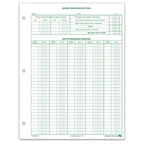BANK RECONCILIATION FORM - DUAS-379 - QTY. 25 - #8001