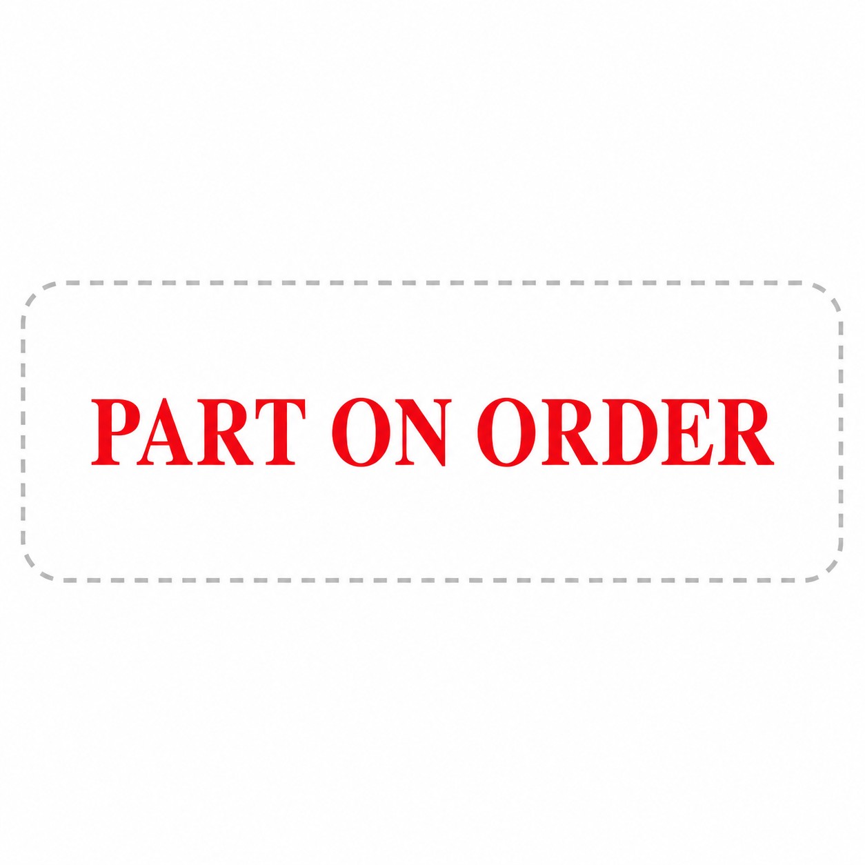 Red PART ON ORDER stamp impression preview