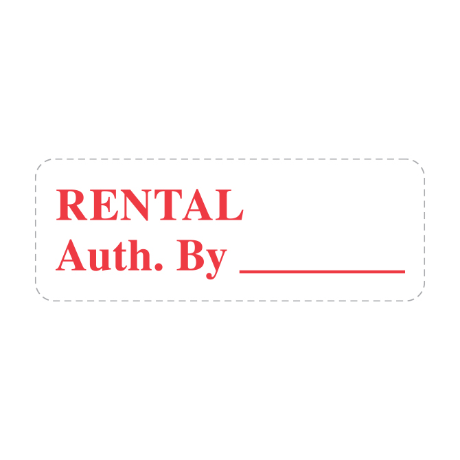 Red RENTAL Auth. By with a blank line stamp impression preview