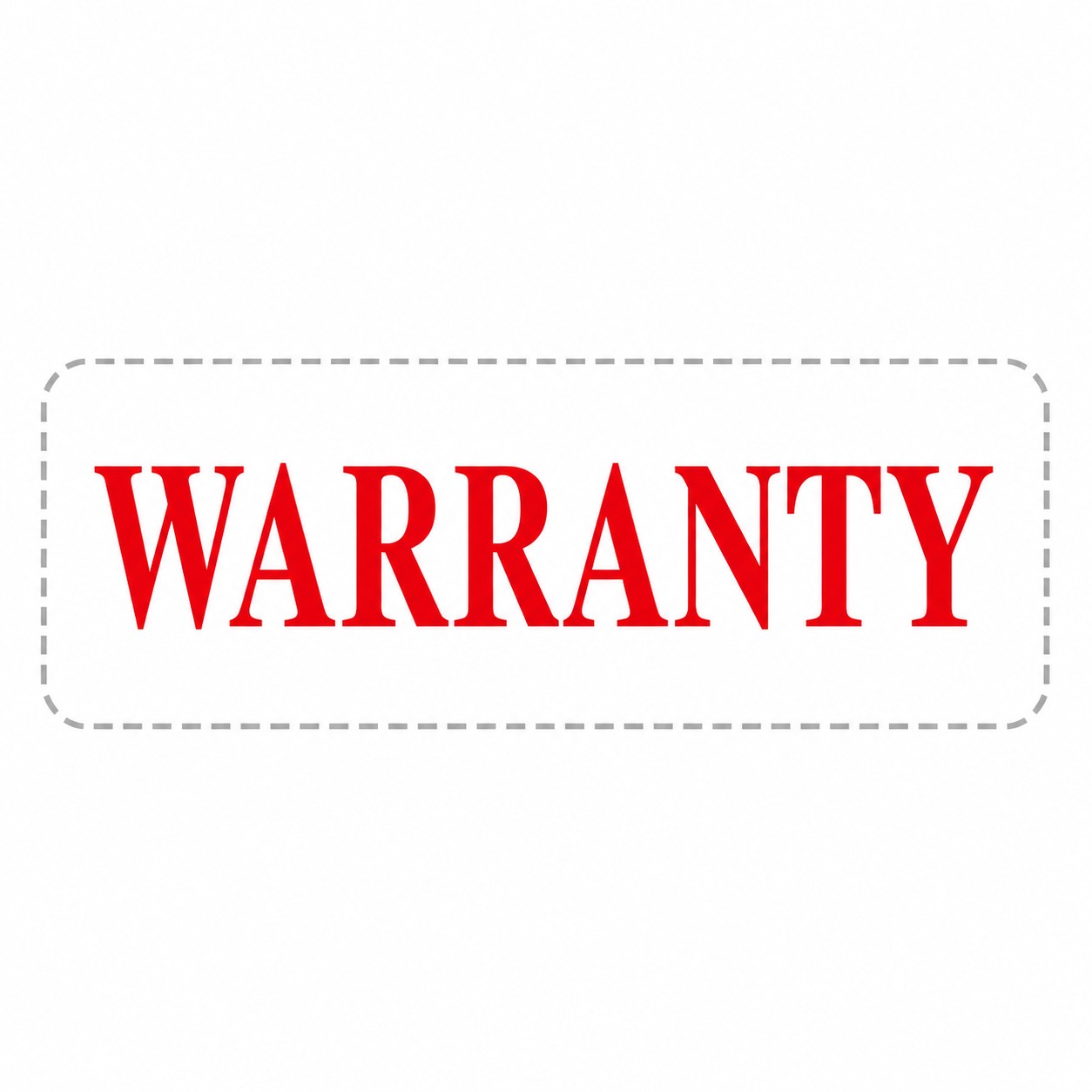Red WARRANTY stamp impression preview