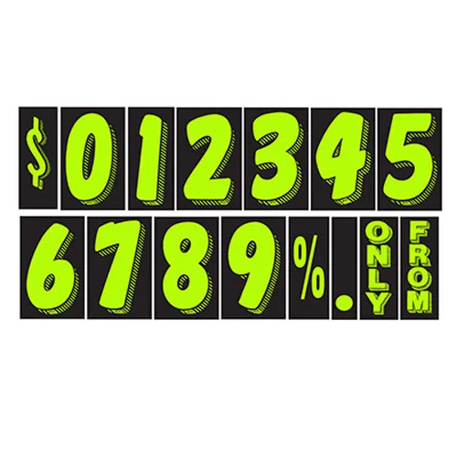 7 1/2 Inch Chartreuse Adhesive Number. Ez109