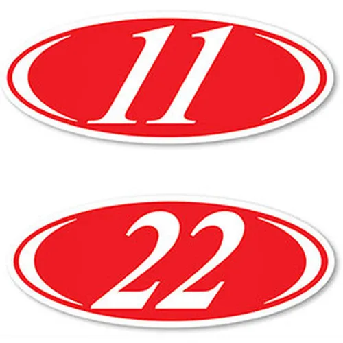 Red And White Oval Year Stickers Ez225wr