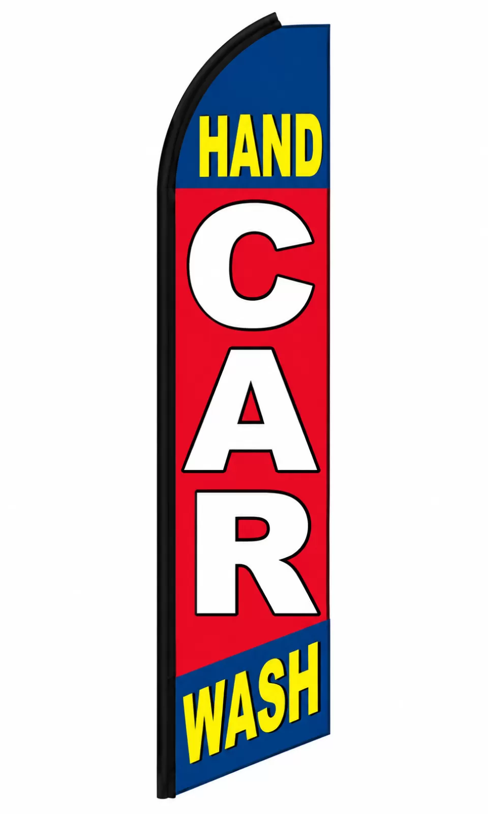 Hand Car Wash swooper feather flag with a vertical car wash message