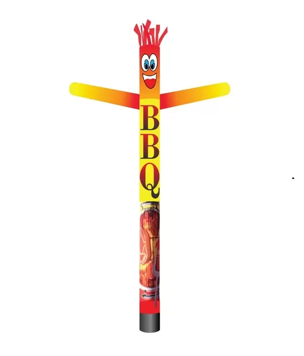 Yellow and red BBQ inflatable tube man, 20-foot installed height