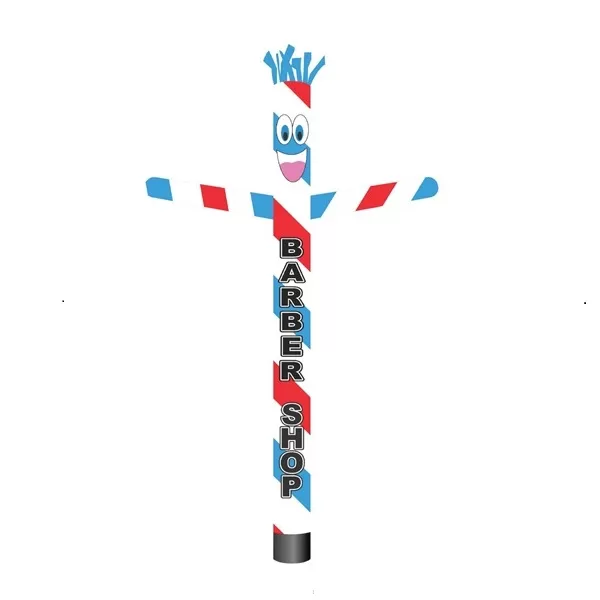 Red, white and blue Barber Shop inflatable tube man, 20-foot installed height