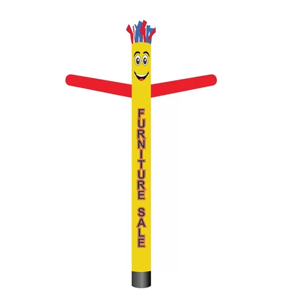 Yellow and red Furniture Sale inflatable tube man, 20-foot installed height