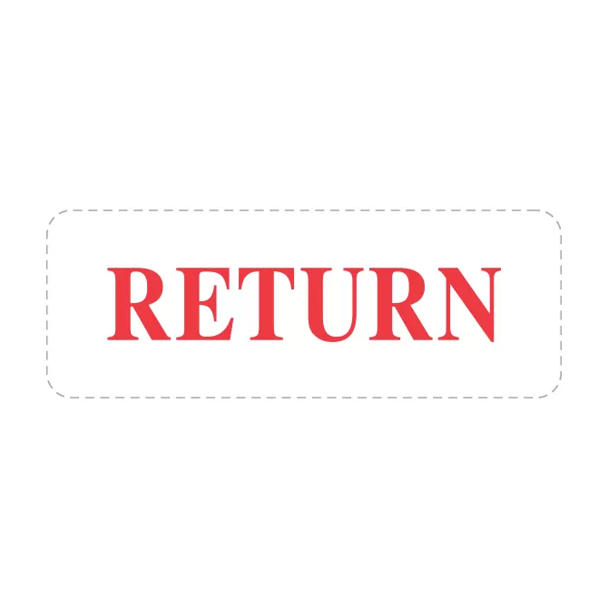 Red RETURN stamp impression preview