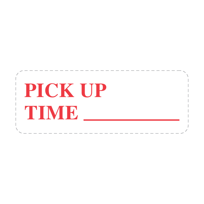 Red PICK UP TIME with a blank line stamp impression preview