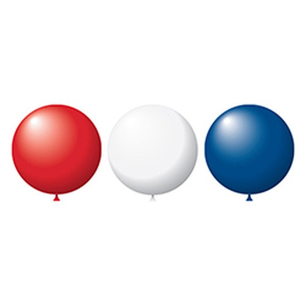 Patriotic crystal latex balloons in red, white and sapphire blue