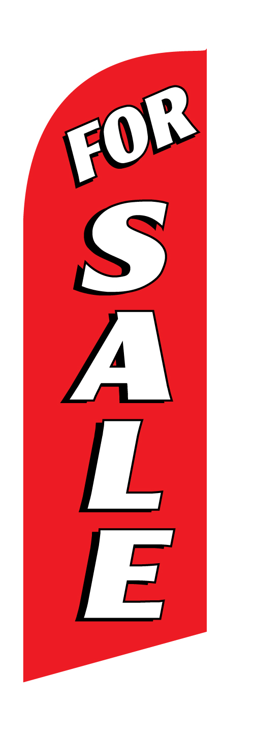Red For Sale real estate feather flag, SRE9025