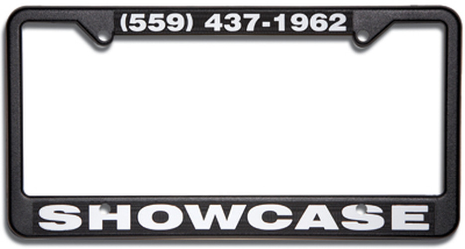 Custom Raised Letter License Plate Frames – Black 3D Dealership Advertising Frames