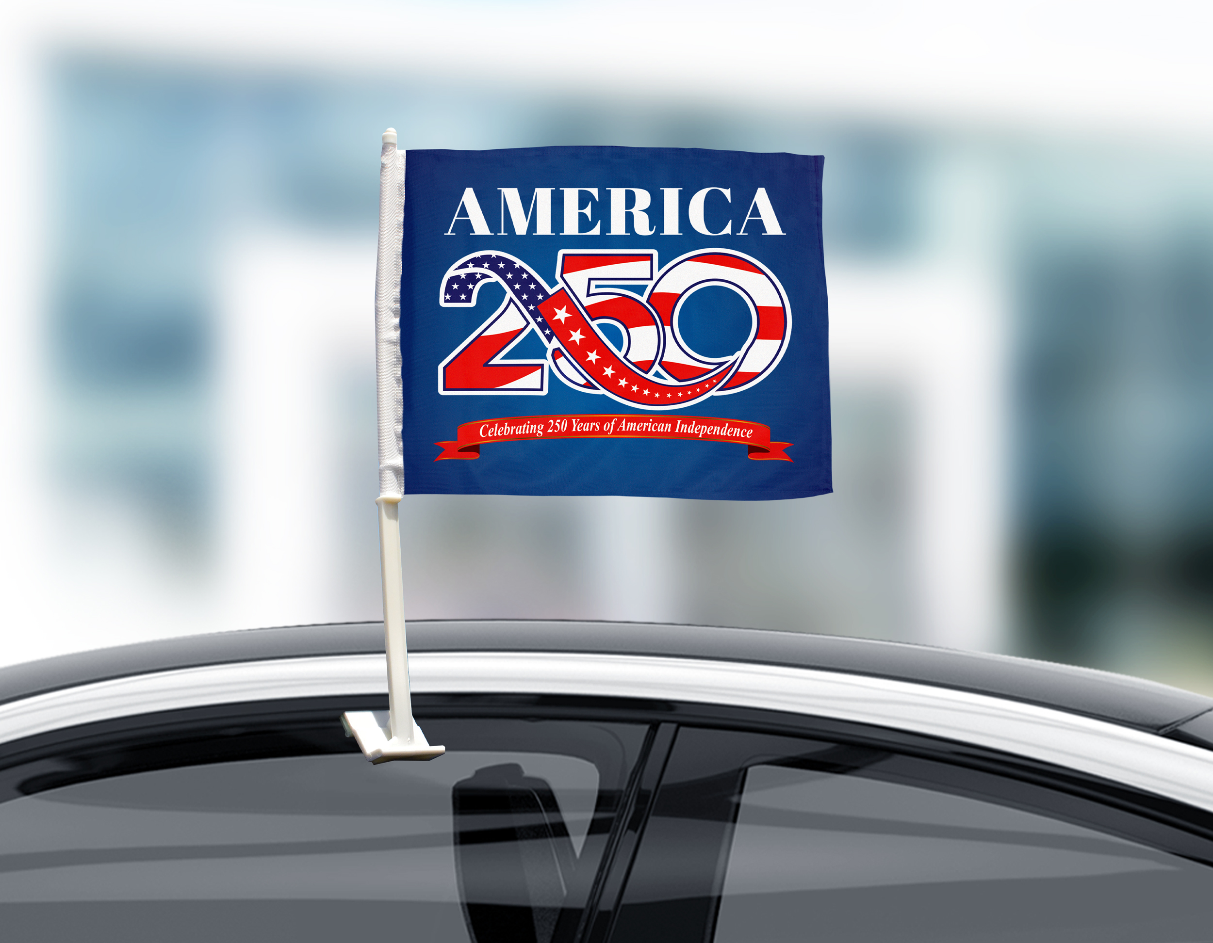 Patriotic 250th America Celebration Clip On Window Flag