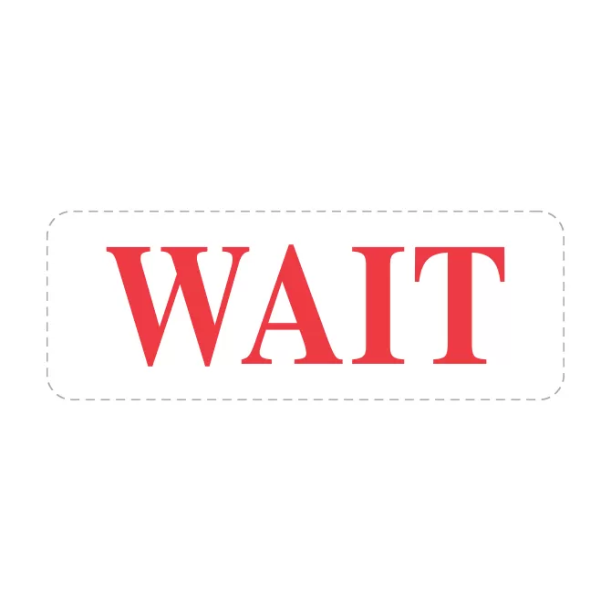 Red WAIT stamp impression preview